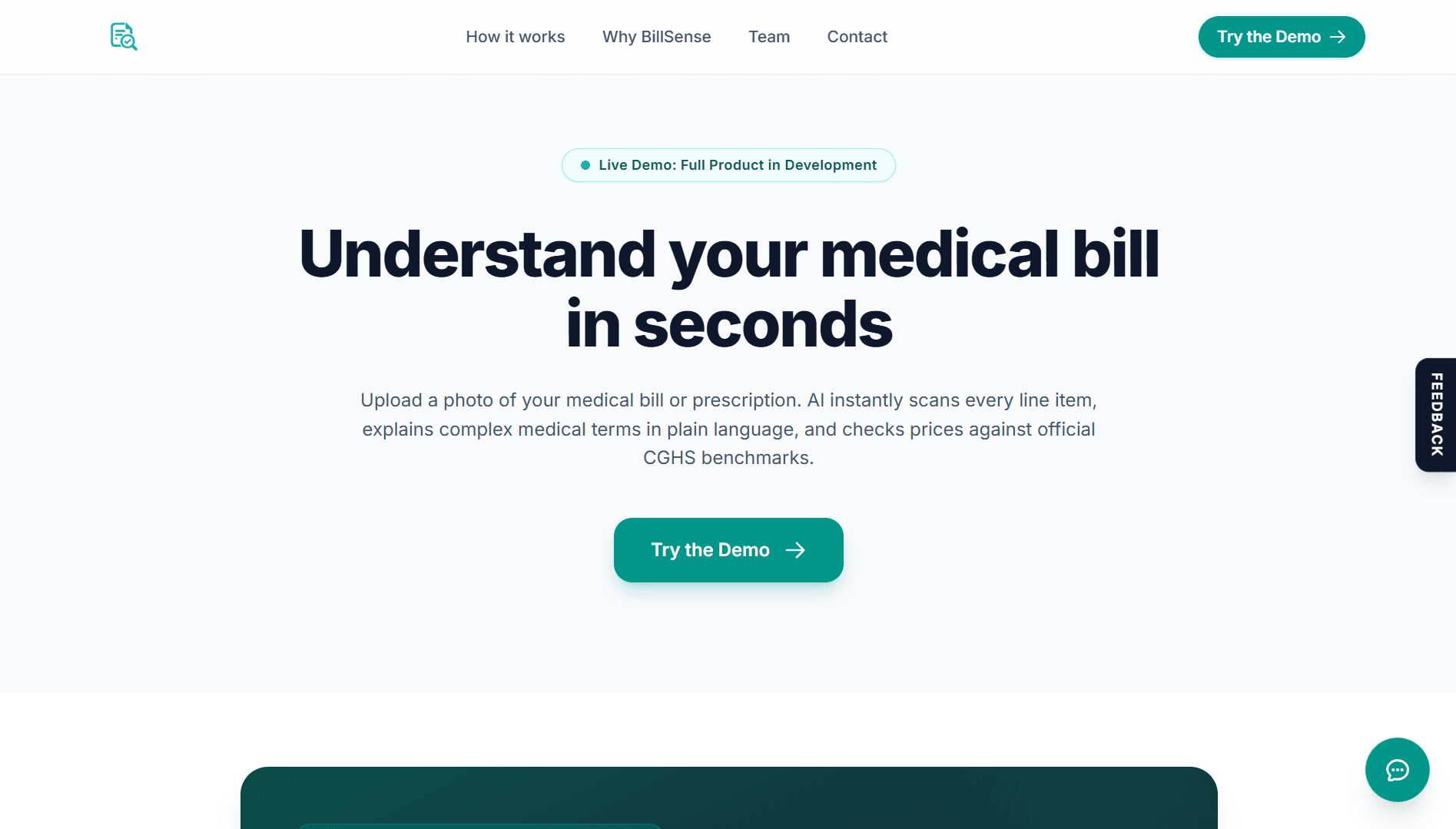 Billsense multilingual medical bill explainer built by TaskDrift